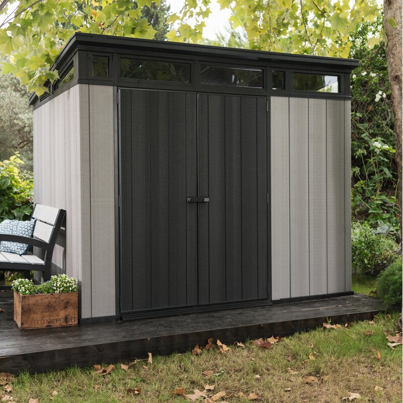 keter artisan 9 ft. w x 7.5 ft. d plastic storage shed